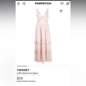 TWIN-SET ruffle detail maxi dress